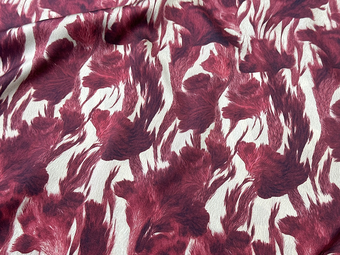 Ткань Шёлк с абстрактным анималистичным принтом 46854 4